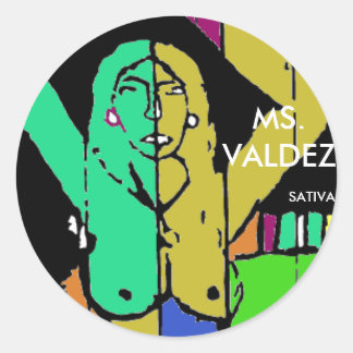 MS. VALDEZ CLASSIC ROUND STICKER