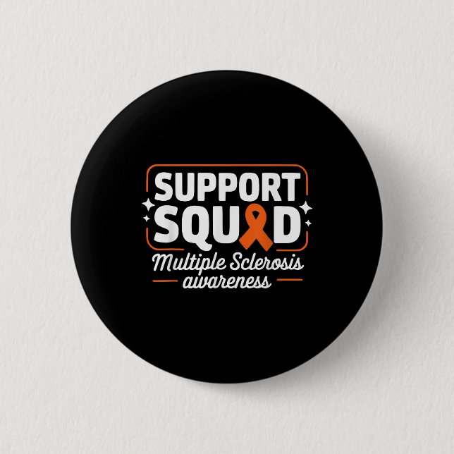 Ms Warrior Ms Support Squad Multiple Sclerosis Awa Button (Front)