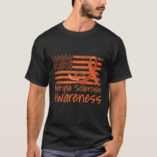  MS Warrior Multiple Sclerosis Awareness Ribbon  T_Shirt