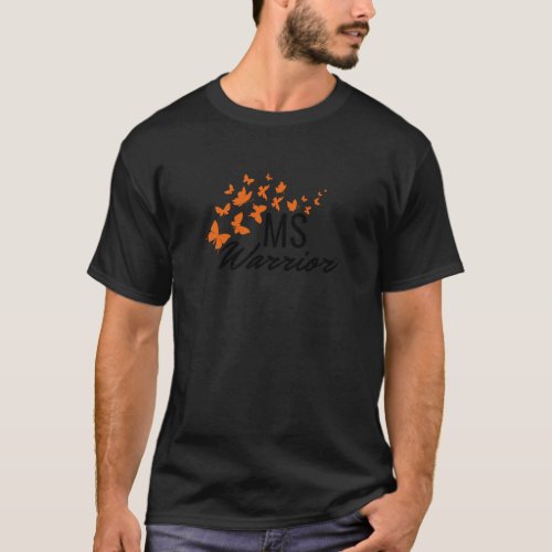 MS Warrior Orange Butterflies 3 T_Shirt