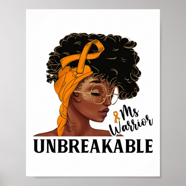 Ms Warrior Unbreakable Black Woman Crps Awareness  Poster (Front)