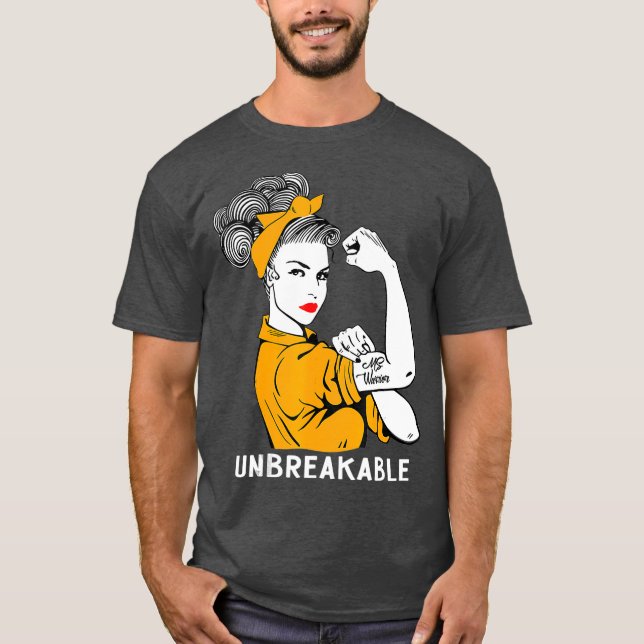 MS Warrior Unbreakable  Multiple Sclerosis T-Shirt (Front)