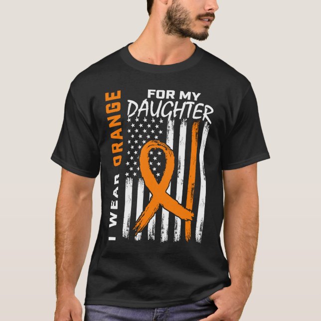 MS Wear Orange Daughter Multiple Sclerosis Awarene T-Shirt (Front)