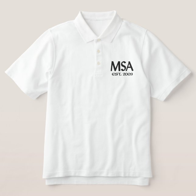 MSA, Est. 2009 Embroidered Polo Shirt (Design Front)