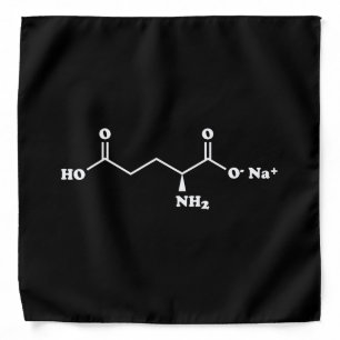 MSG Monosodium Glutamate Molecule Chemical Formula Bandana