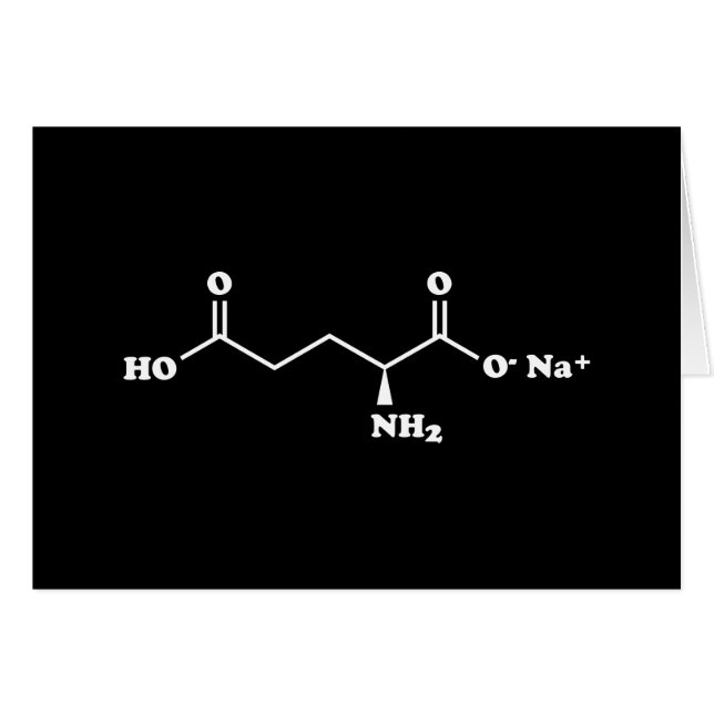 MSG Monosodium Glutamate Molecule Chemical Formula Cards (Front Horizontal)
