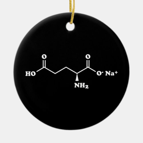 MSG Monosodium Glutamate Molecule Chemical Formula Ceramic Ornament