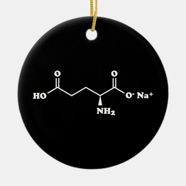 MSG Monosodium Glutamate Molecule Chemical Formula Ceramic Ornament (Front)