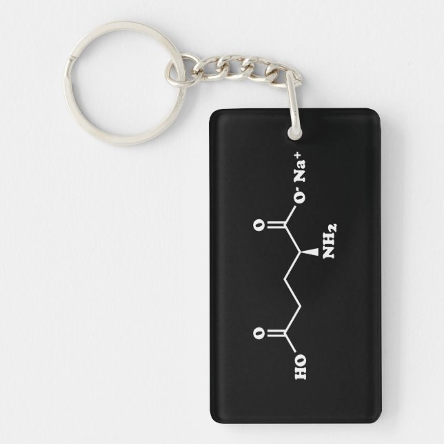 MSG Monosodium Glutamate Molecule Chemical Formula Keychain (Front)