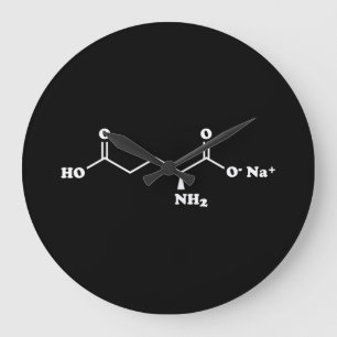MSG Monosodium Glutamate Molecule Chemical Formula Large Clock