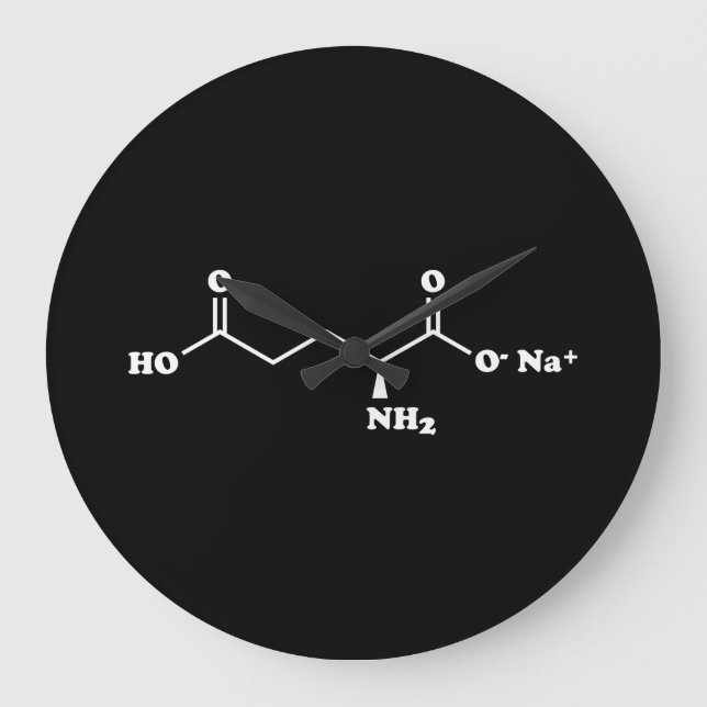 MSG Monosodium Glutamate Molecule Chemical Formula Large Clock (Front)
