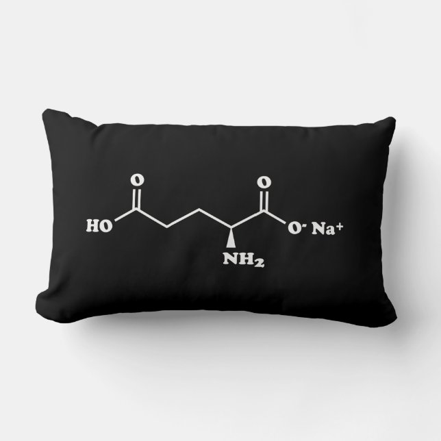 MSG Monosodium Glutamate Molecule Chemical Formula Lumbar Pillow (Front)