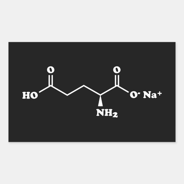 MSG Monosodium Glutamate Molecule Chemical Formula Rectangular Sticker (Front)