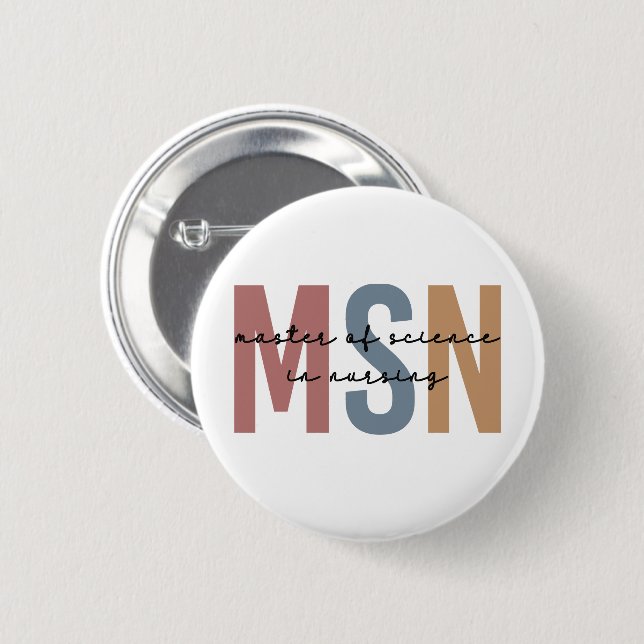 MSN Master of Science in Nursing Graduation Button (Front & Back)