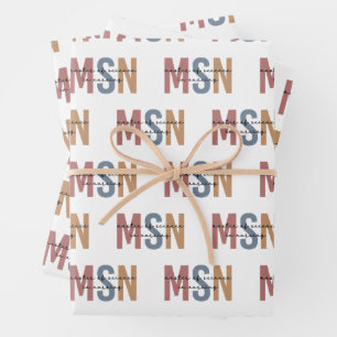MSN Master of Science in Nursing Graduation Wrapping Paper Sheets