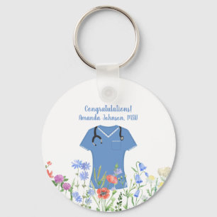 MSN Nurse Blue Scrubs Keychain
