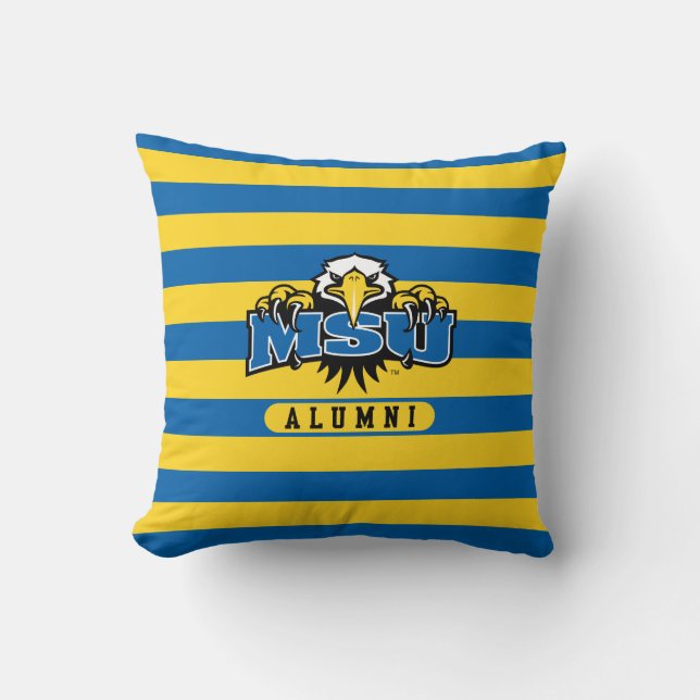MSU Alumni Stripes Throw Pillow (Front)