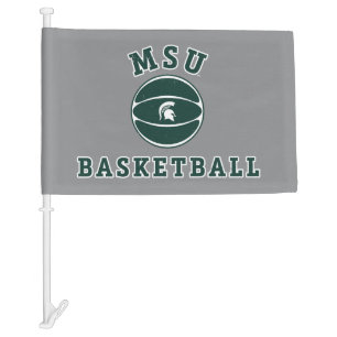 MSU Basketball   Michigan State University 4 Car Flag