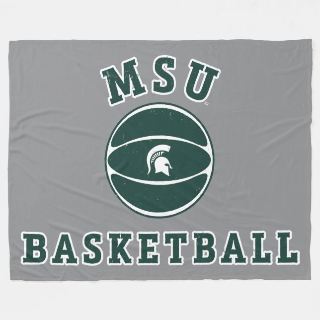 MSU Basketball | Michigan State University 4 Fleece Blanket (Front (Horizontal))
