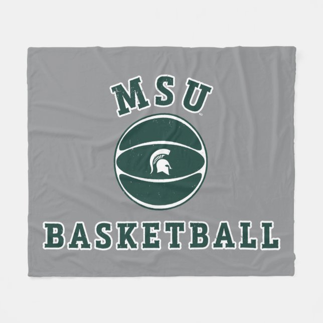 MSU Basketball | Michigan State University 4 Fleece Blanket (Front (Horizontal))