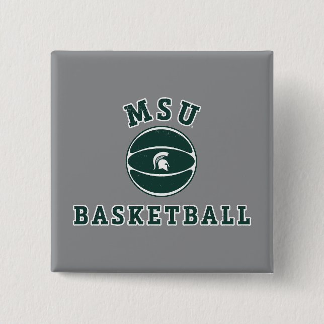 MSU Basketball | Michigan State University 4 Pinback Button (Front)