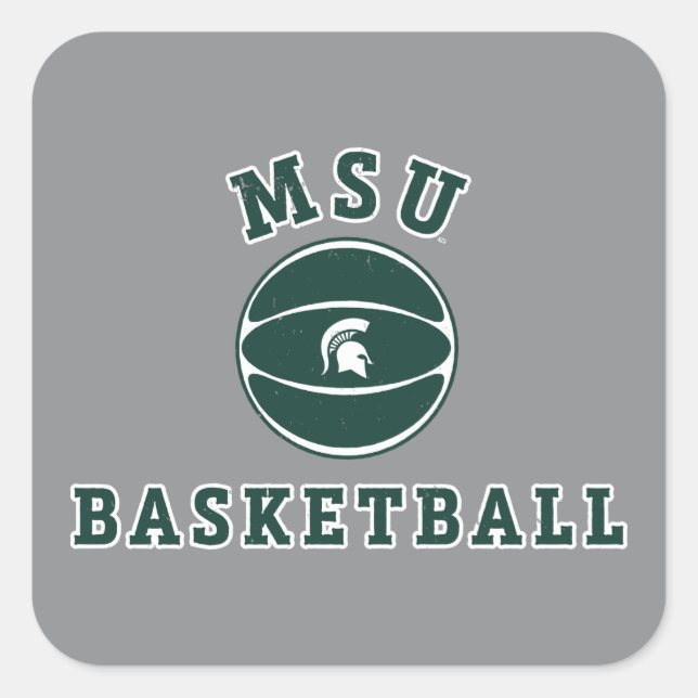 MSU Basketball | Michigan State University 4 Square Sticker (Front)