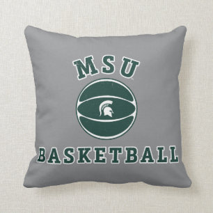 MSU Basketball Michigan State University 4 Throw Pillow
