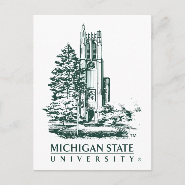 MSU Beaumont Tower Postcard (Front)