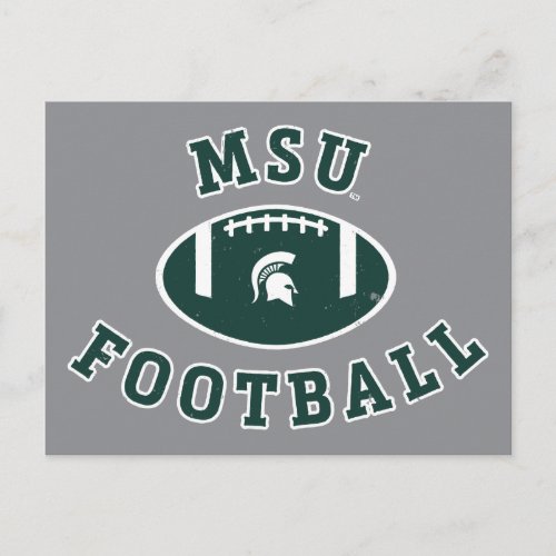 MSU Football  Michigan State University 4 Postcard