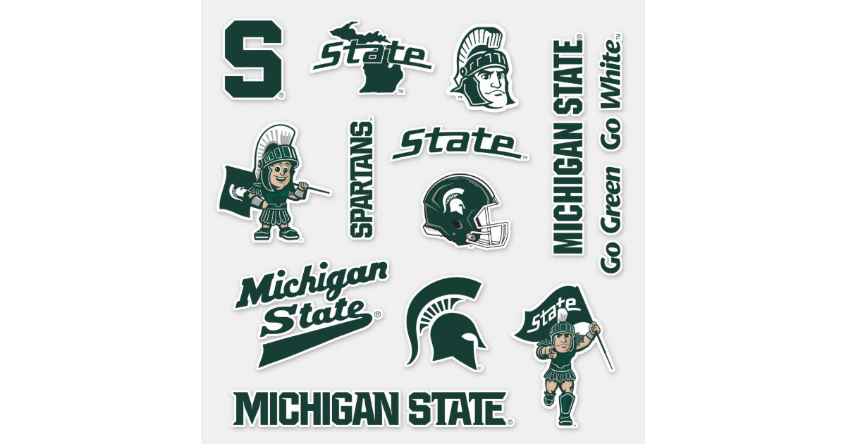 Personalized Msu Michigan State Spartans Logos Sticker Zazzle Com