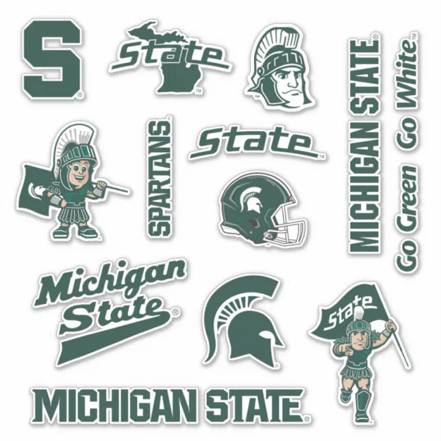 MSU Wall Decal Mchgan State Peel And Stck Stcker Block S Logo Large