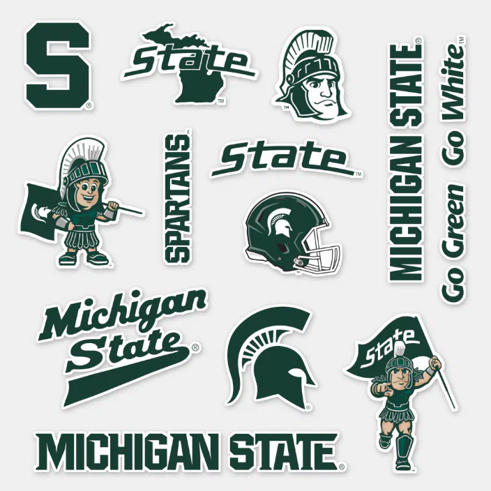 Msu Michigan State Spartans Logos Sticker Zazzle Com