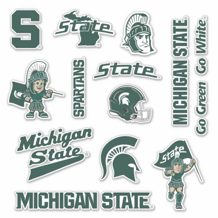 Personalized Msu Michigan State Spartans Logos Sticker Zazzle Com