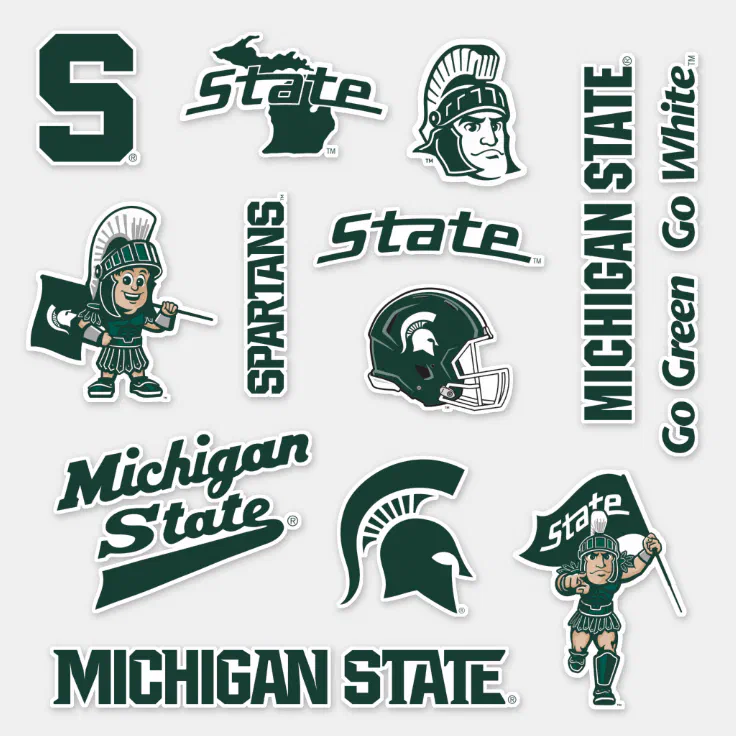 Msu Michigan State Spartans Logos Sticker Zazzle