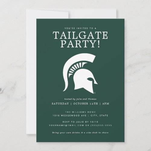 MSU Michigan State Tailgate Party Invitation
