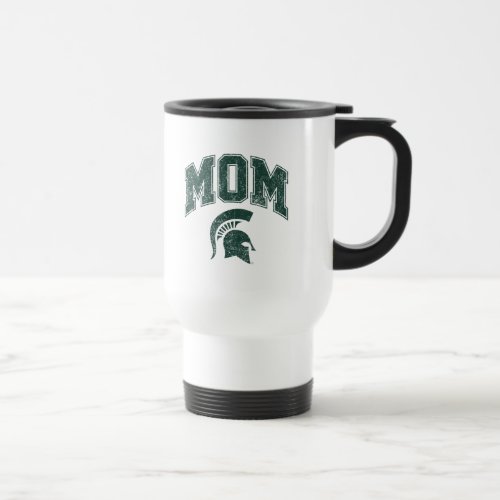 MSU Mom Distressed Travel Mug