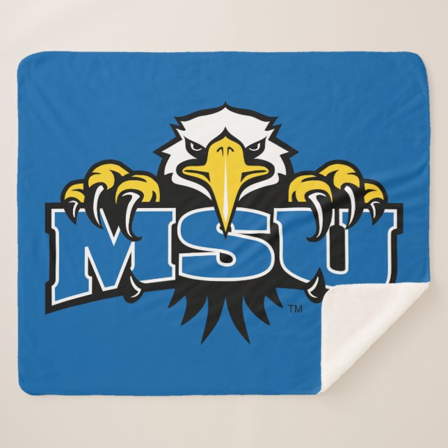MSU Morehead State Eagles Sherpa Blanket (Front (Horizontal))