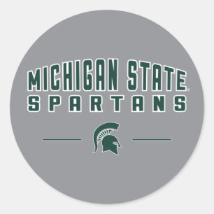 MSU Pennant   Michigan State University 4 Classic Round Sticker