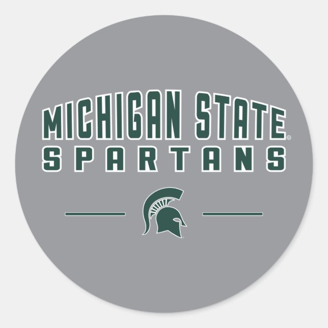 MSU Pennant | Michigan State University 4 Classic Round Sticker (Front)