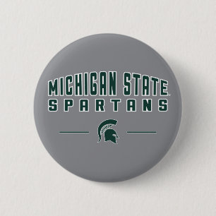MSU Pennant   Michigan State University 4 Pinback Button