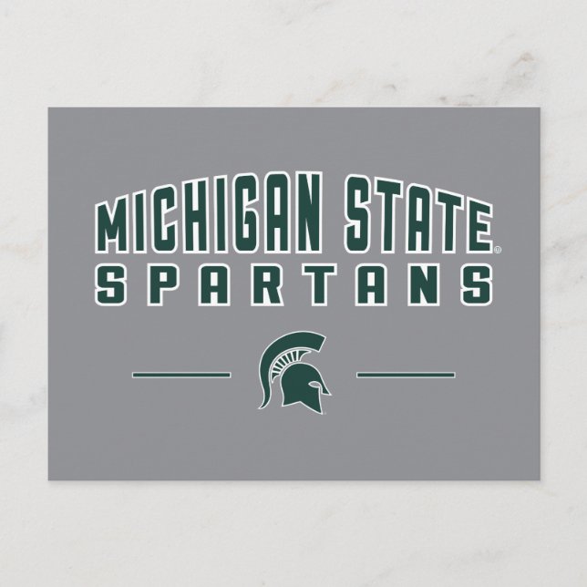 MSU Pennant | Michigan State University 4 Postcard (Front)