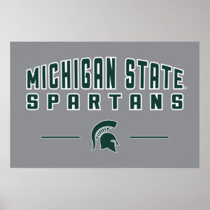 MSU Pennant Michigan State University 4 Poster