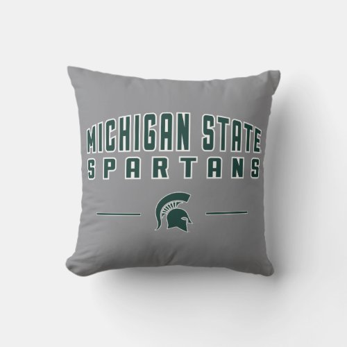 MSU Pennant  Michigan State University 4 Throw Pillow