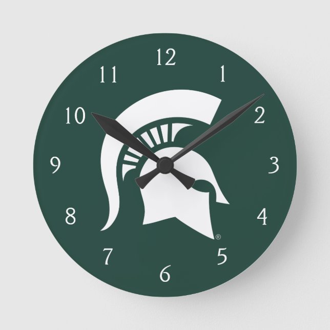 MSU Spartan Round Clock (Front)
