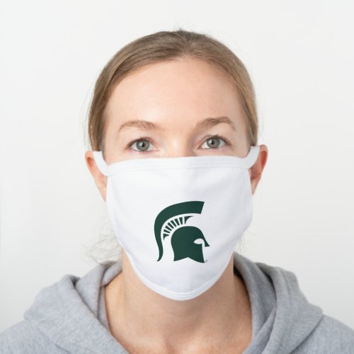 MSU Spartan White Cotton Face Mask