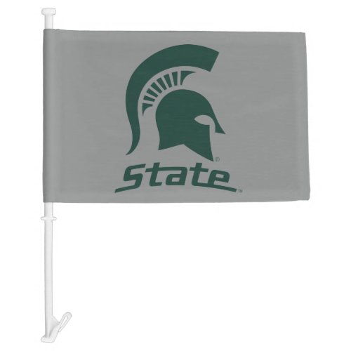 MSU Spartan with State Car Flag