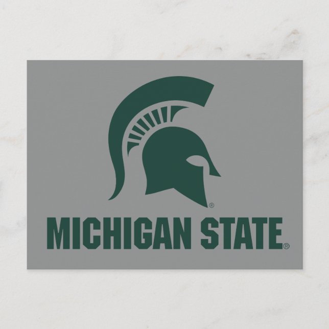 MSU Spartan with State Postcard (Front)