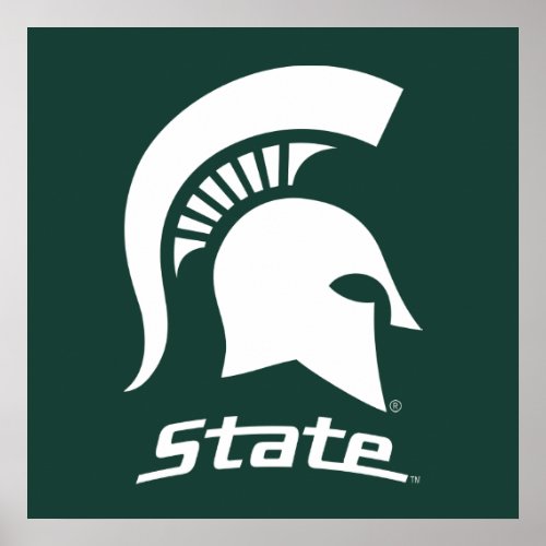 MSU Spartan with State Poster