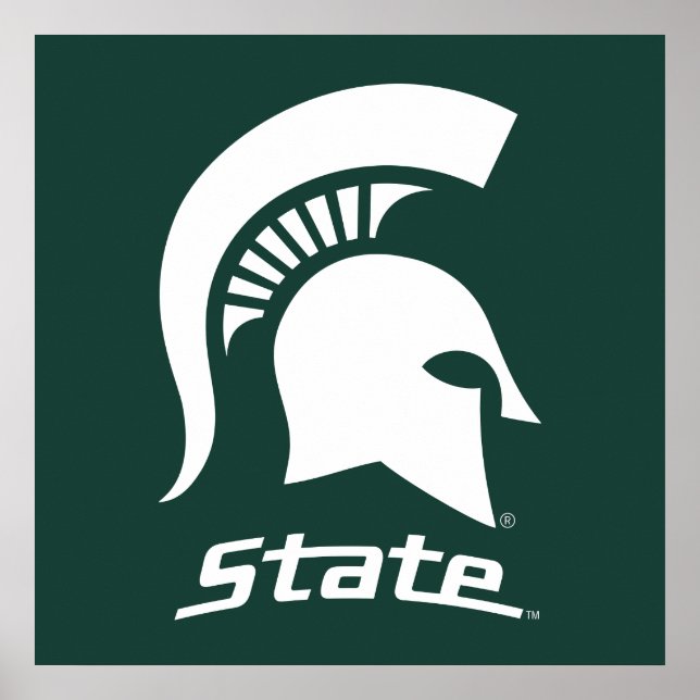 MSU Spartan with State Poster (Front)