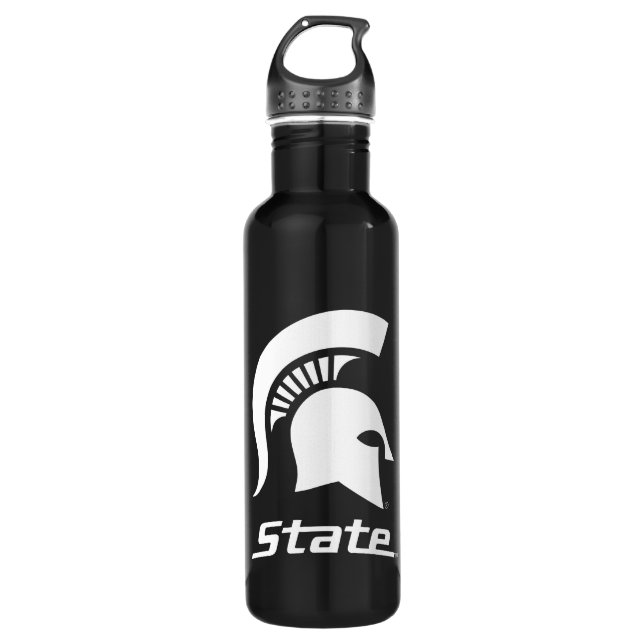 MSU Spartan with State Stainless Steel Water Bottle (Front)